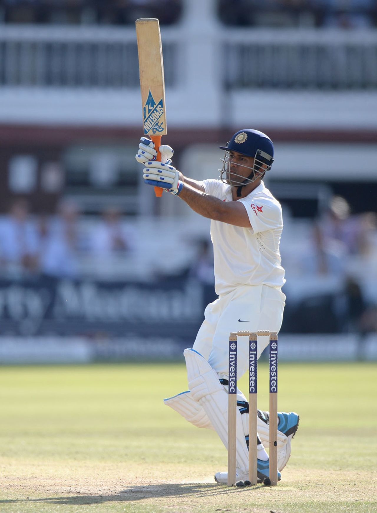 MS Dhoni sets up for an unorthodox shot , England v India, 2nd Investec Test, Lord's, 3rd day, July 19, 2014