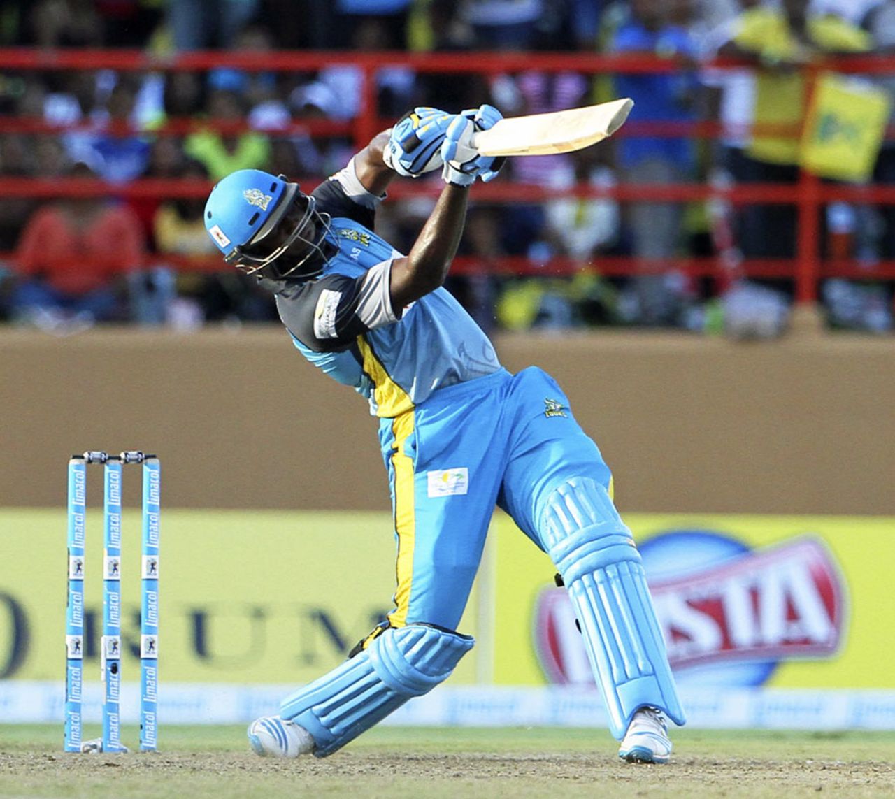 Mervin Mathew struck a couple of sixes in his 21, Guyana Amazon Warriors v St Lucia Zouks, CPL 2014, Providence, July 19, 2014