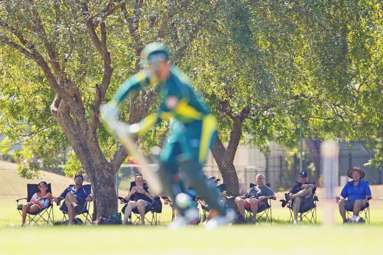 Spectators at the Marrara Oval enjoy a ring-side view, Australia A v India A, Quadrangular A-Team One-Day Series, Darwin, July 20, 2014