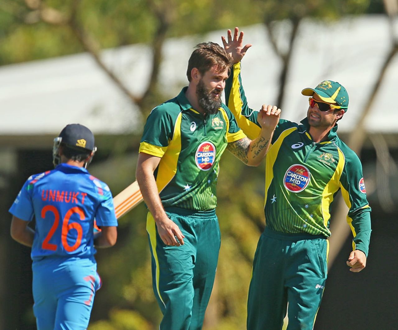 Kane Richardson celebrates a wicket, Australia A v India A, Quadrangular A-Team One-Day Series, Darwin, July 20, 2014