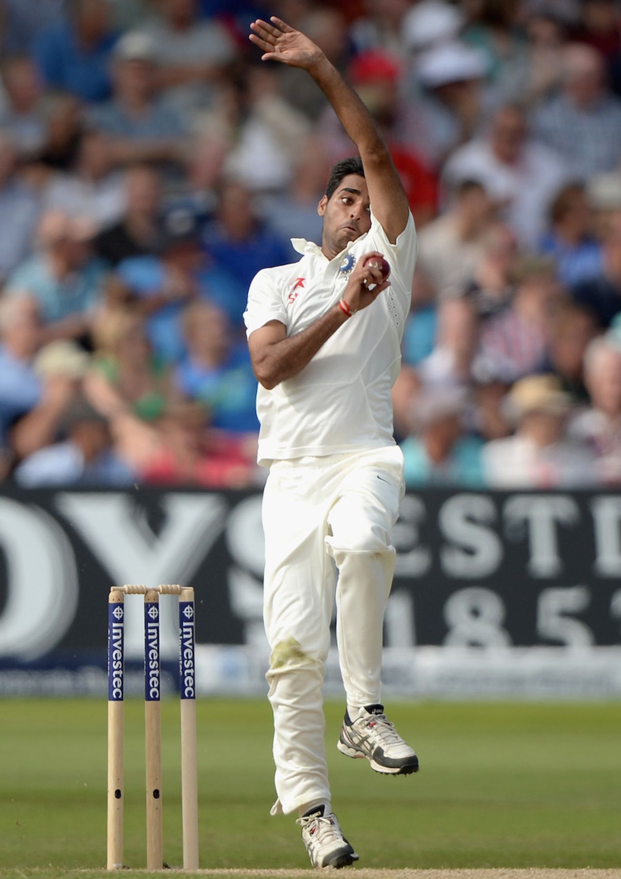 Bhuvneshwar Kumar in his delivery stride, England v India, 2nd Investec Test, Lord's, 2nd day, July 18, 2014