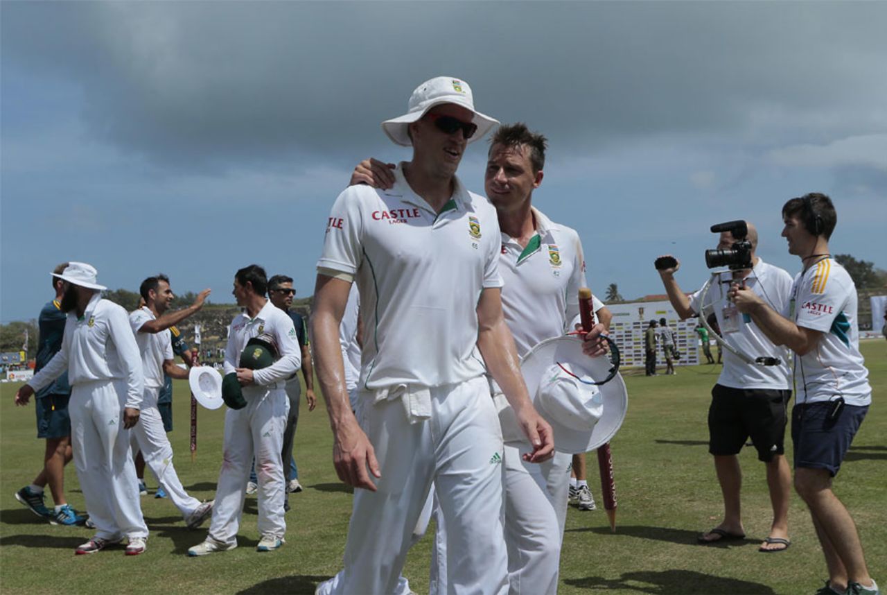 Hunting in pairs: Dale Steyn and Morne Morkel took 16 wickets, Sri Lanka v South Africa, 1st Test, Galle, 5th day, July 20, 2014