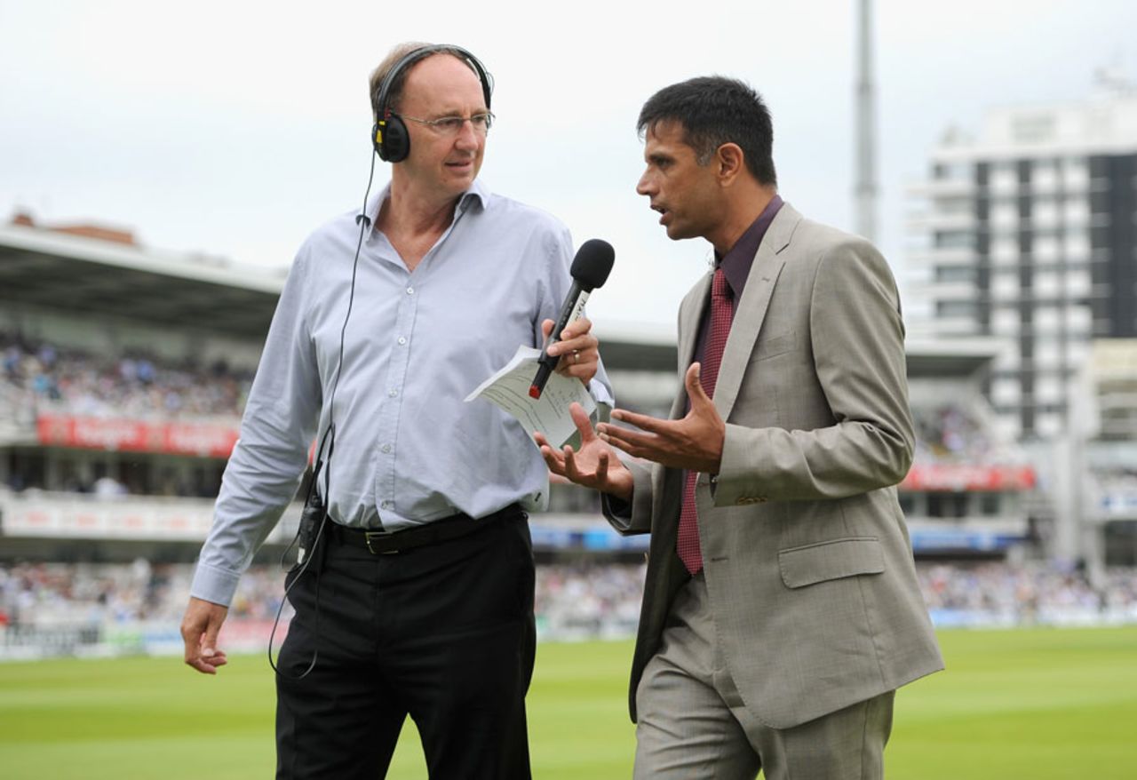 Jonathan Agnew and Rahul Dravid discuss the match on radio, England v India, 2nd Investec Test, Lord's, 4th day, July 20, 2014