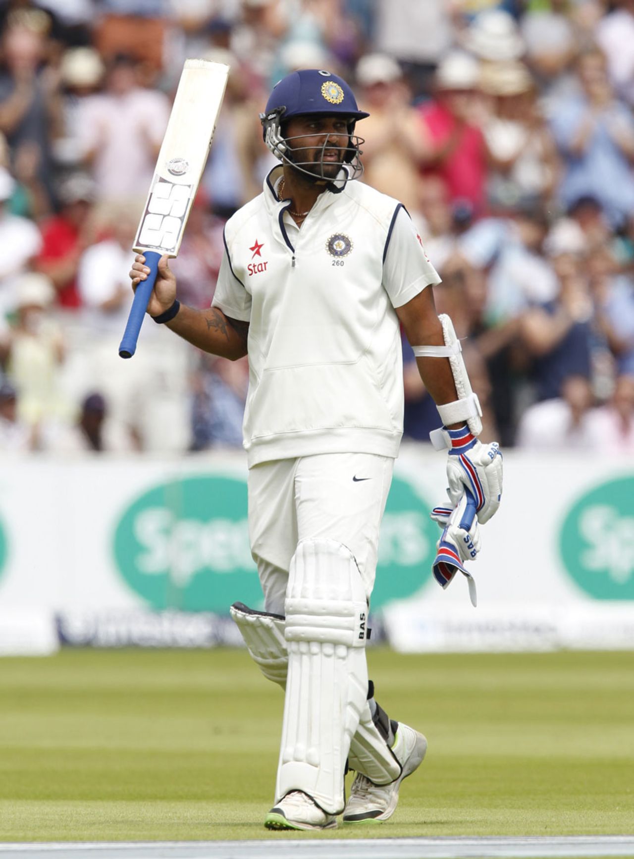 M Vijay heads off after being dismissed for 95, England v India, 2nd Investec Test, Lord's, 4th day, July 20, 2014