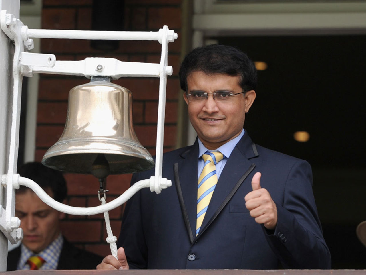 Sourav Ganguly rings the five-minute bell, England v India, 2nd Investec Test, Lord's, 5th day, July 21, 2014