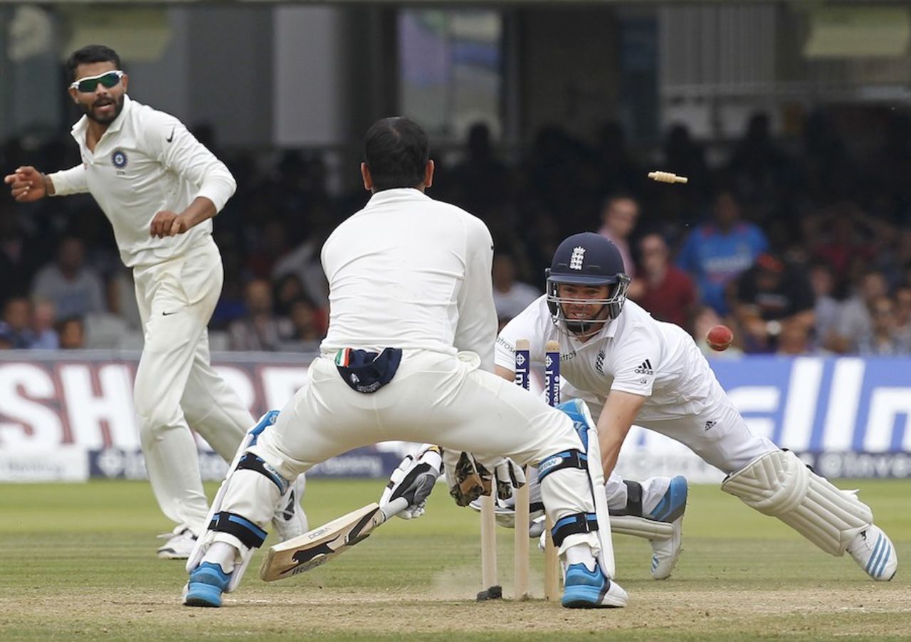 Ravindra Jadeja ran out James Anderson with a direct hit, England v India, 2nd Investec Test, Lord's, 5th day, July 21, 2014