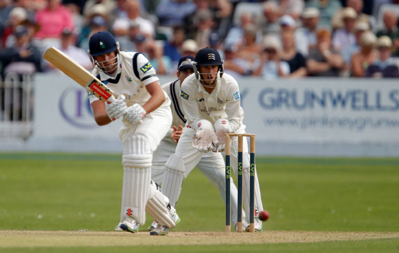 Jack Leaning made 76, Yorkshire v Middlesex, County Championship, Division One, Scarborough, 3rd day, July 21, 2014