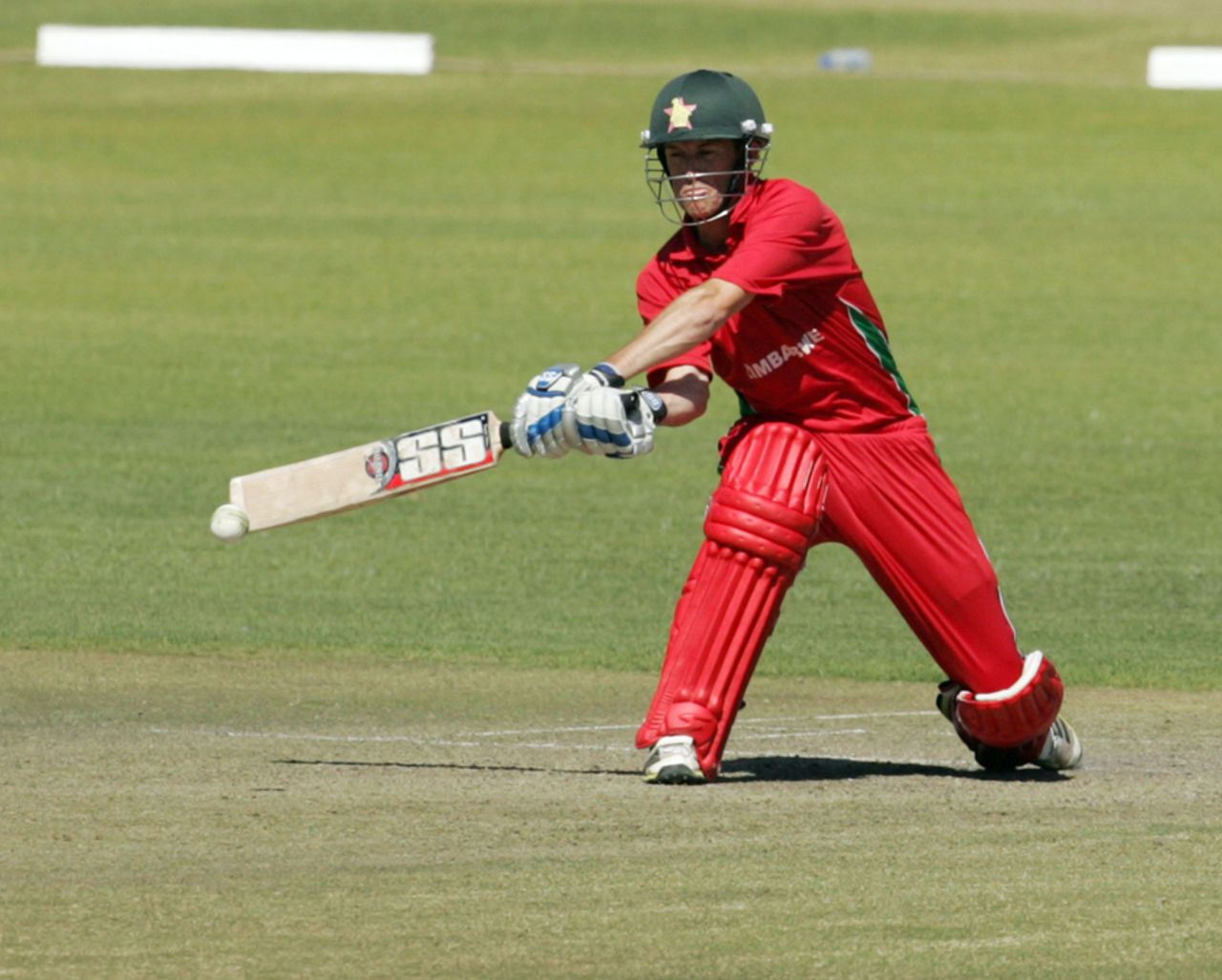 Sean Williams prepares to reverse hit, Zimbabwe v Afghanistan, 3rd ODI, Bulawayo, July 22, 2014
