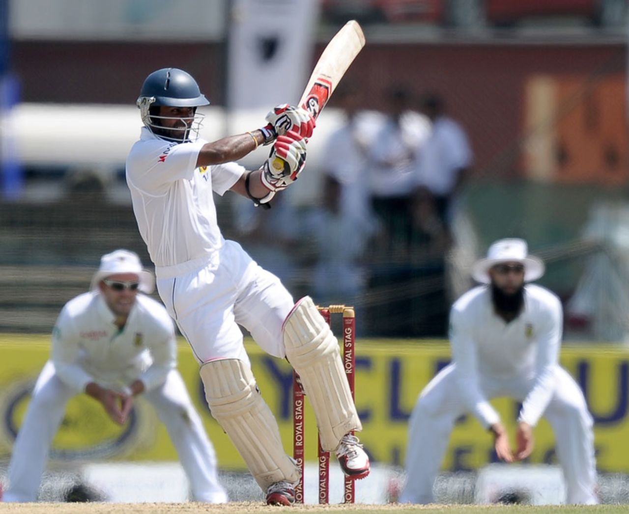 Kaushal Silva plays a pull shot, Sri Lanka v South Africa, 2nd Test, Colombo, 1st day, July 24, 2014