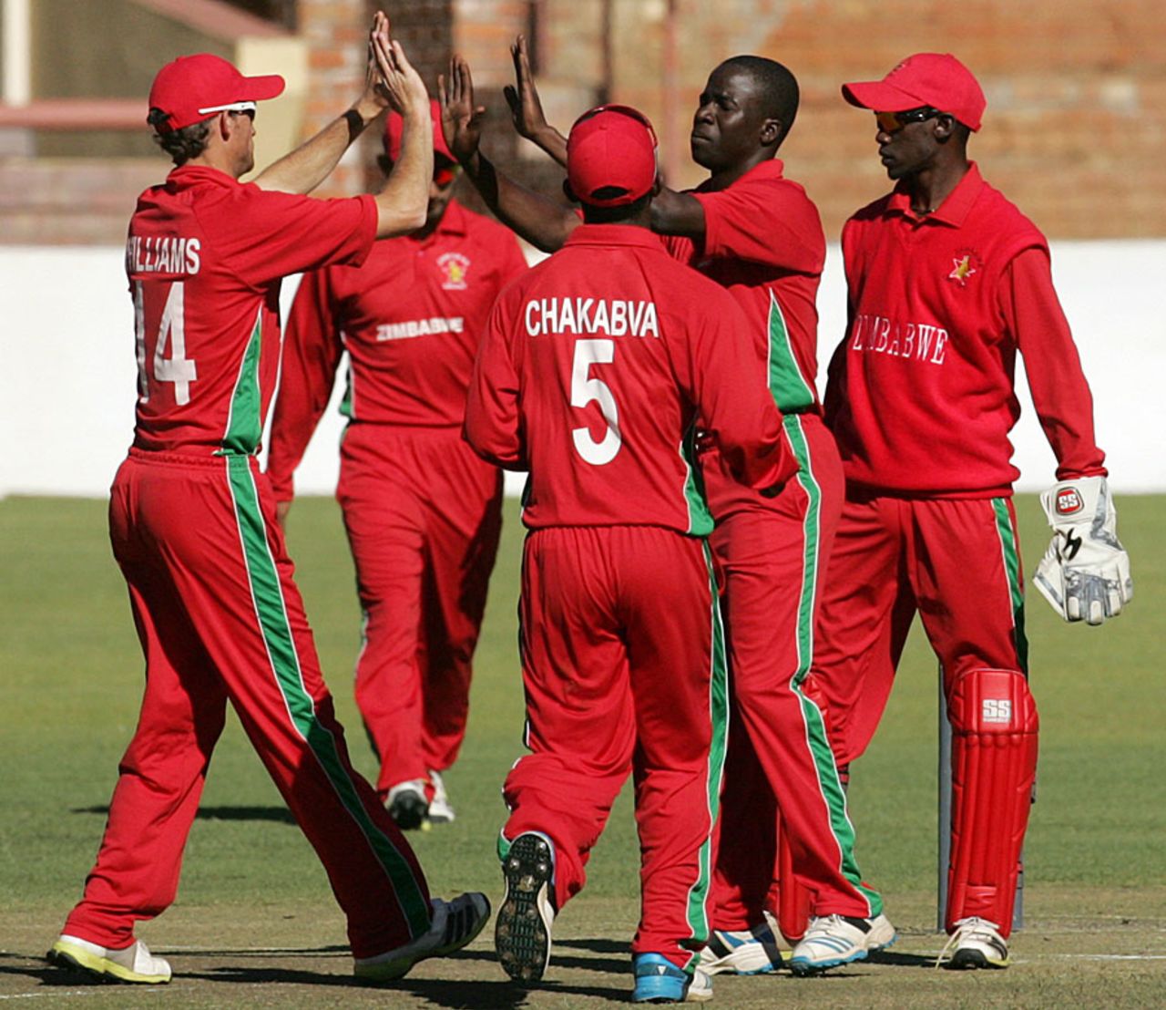 Zimbabwe celebrate a wicket, Zimbabwe v Afghanistan, 4th ODI, Bulawayo, July 24, 2014