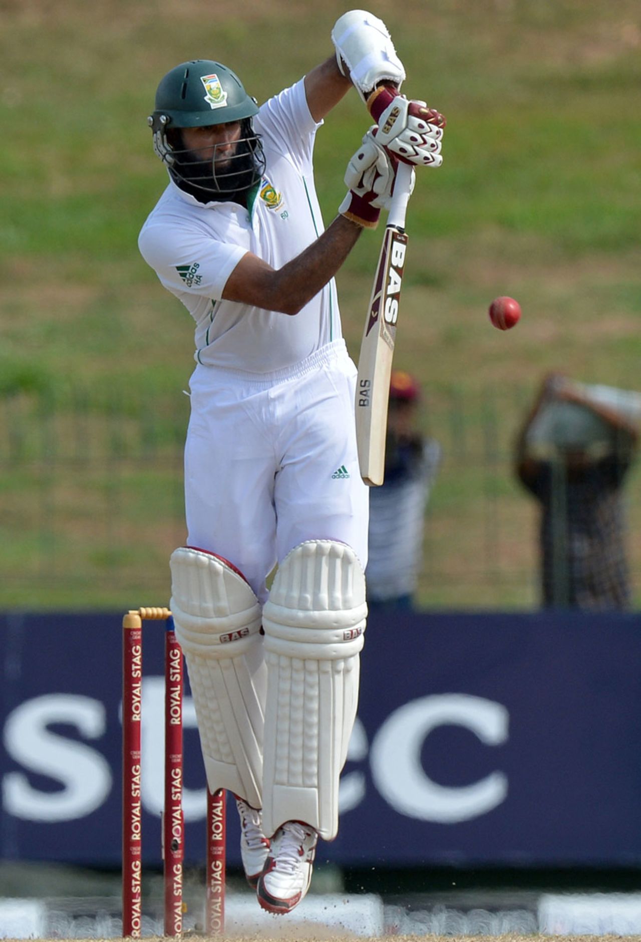 Hashim Amla plays one off his toes, Sri Lanka v South Africa, 2nd Test, Colombo, 2nd day, July 25, 2014