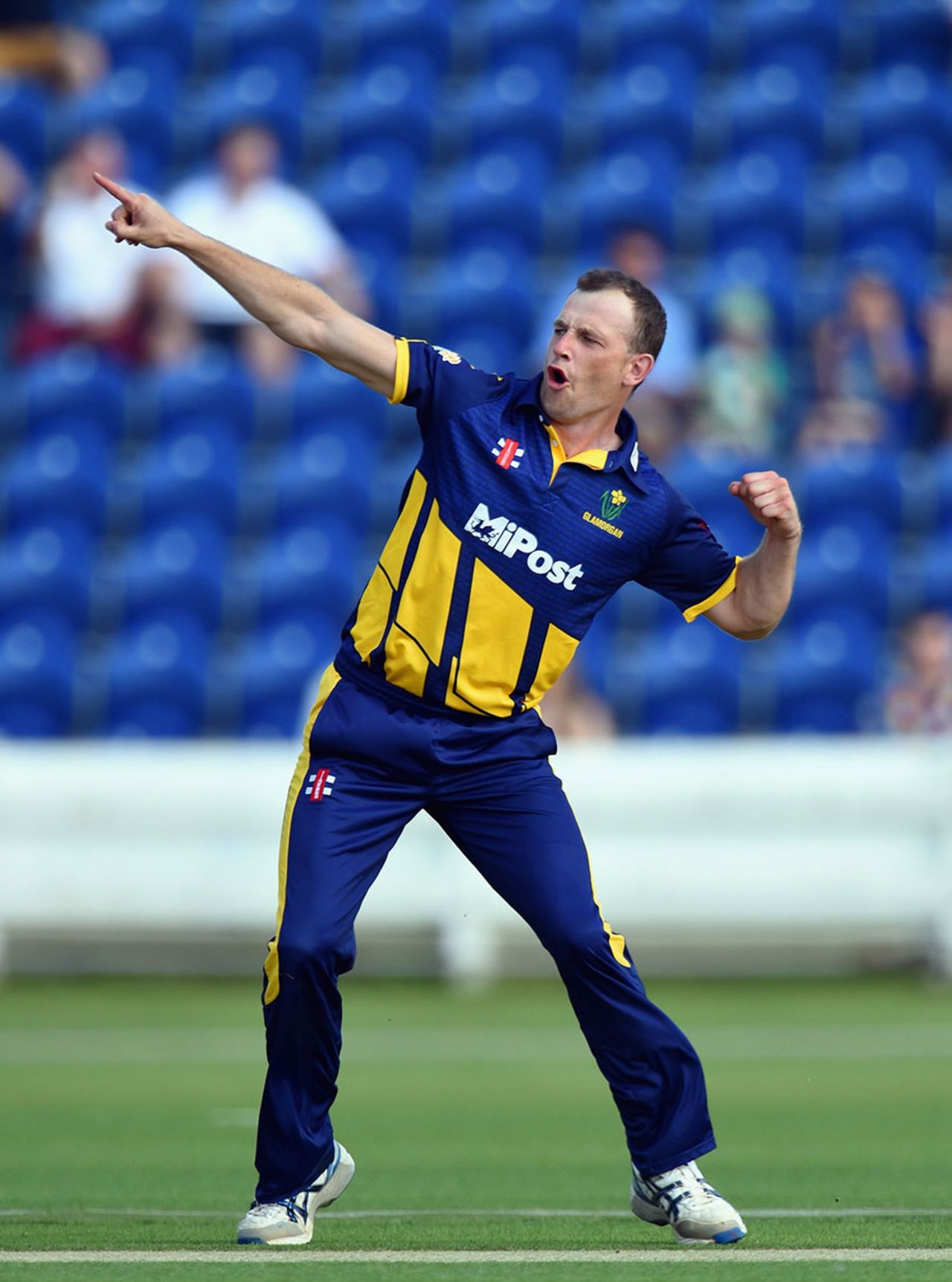 Graham Wagg struck in his first over, Glamorgan v Gloucestershire, NatWest T20, Cardiff, July 25, 2014