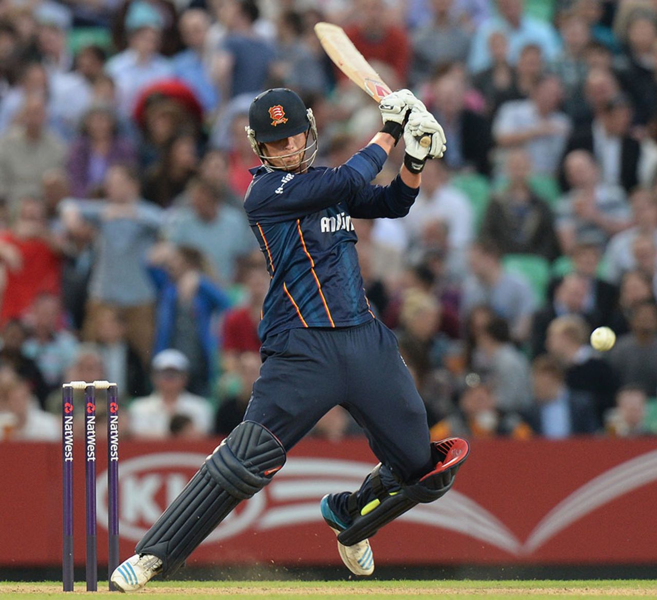Tom Westley cuts into the off side, Surrey v Essex, NatWest T20, The Oval, June 6, 2014