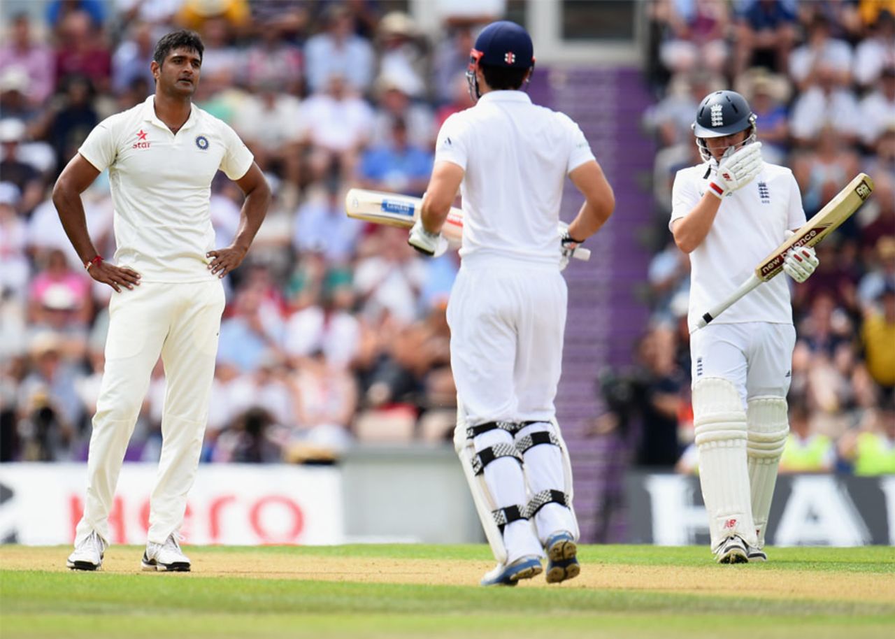 Pankaj Singh went through a tough initiation to Test cricket, England v India, 3rd Investec Test, Ageas Bowl, 1st day, July 27, 2014