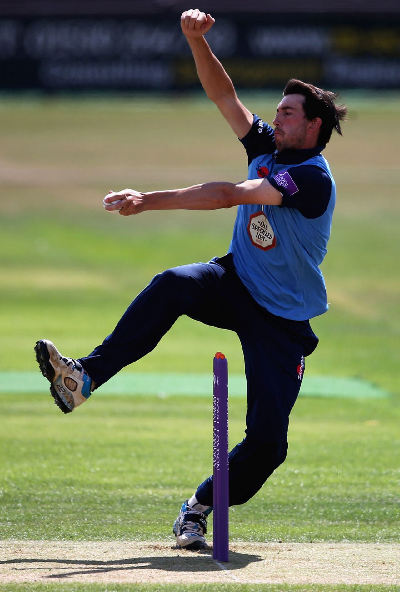 Mark Footitt claimed a five-wicket haul, Leicestershire v Derbyshire, Royal London Cup, Group A, Grace Road, July 27, 2014