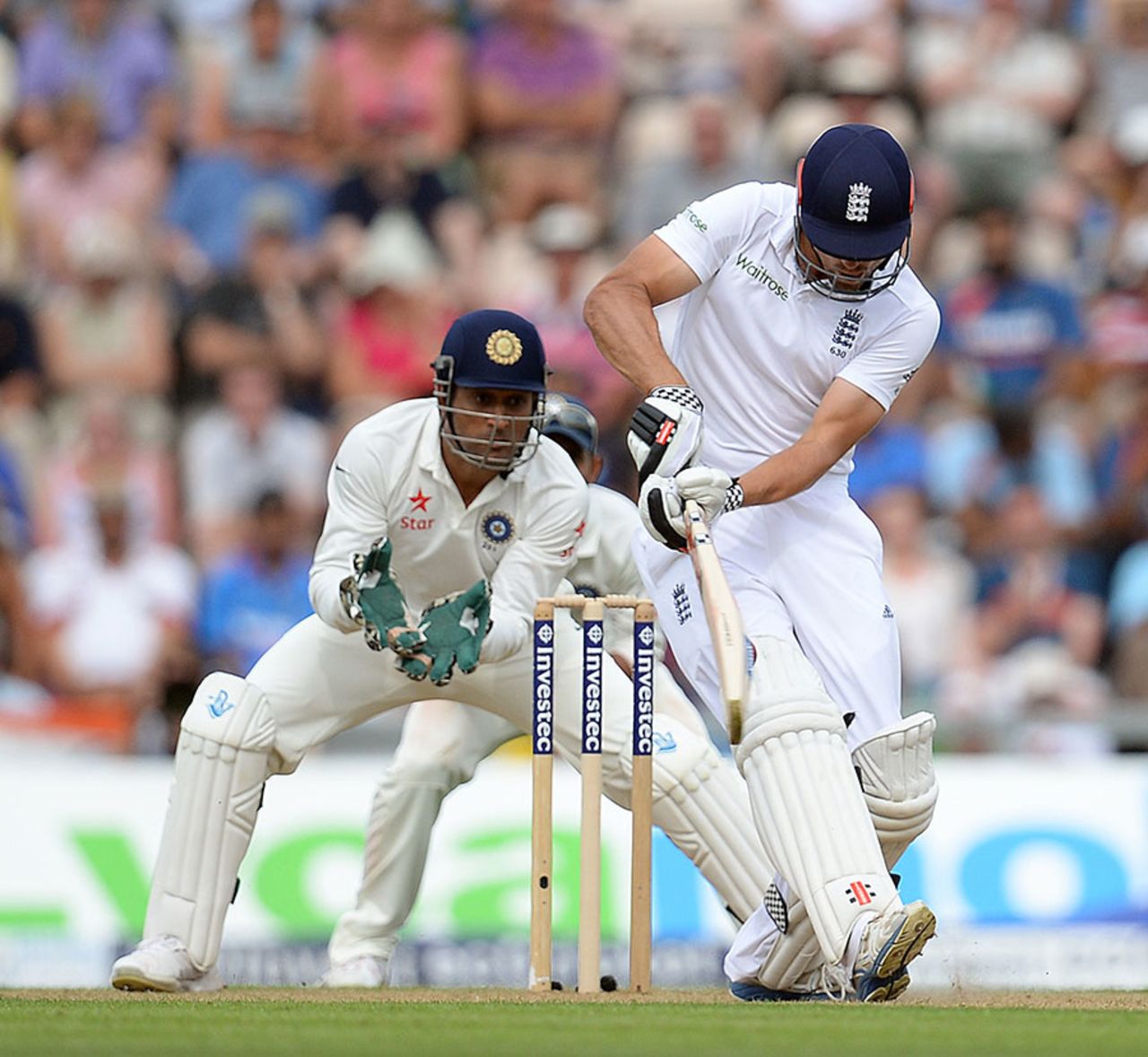 Five short of a century, Alastair Cook nicked one down the leg side, England v India, 3rd Investec Test, Ageas Bowl, 1st day, July 27, 2014