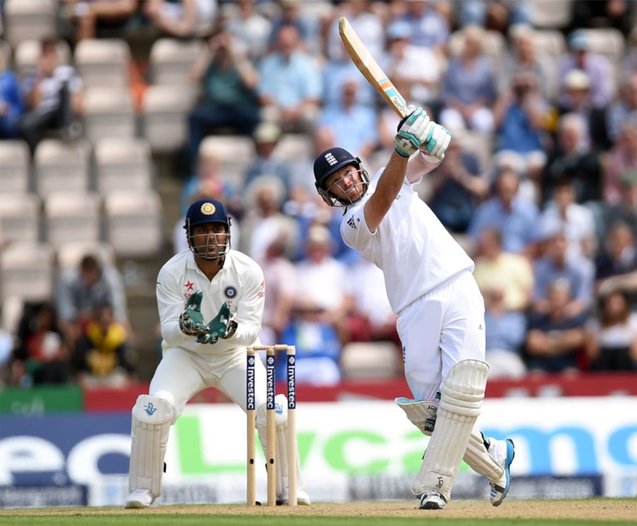 Ian Bell used his feet well against the spinners, England v India, 3rd Investec Test, Ageas Bowl, 2nd day, July 28, 2014