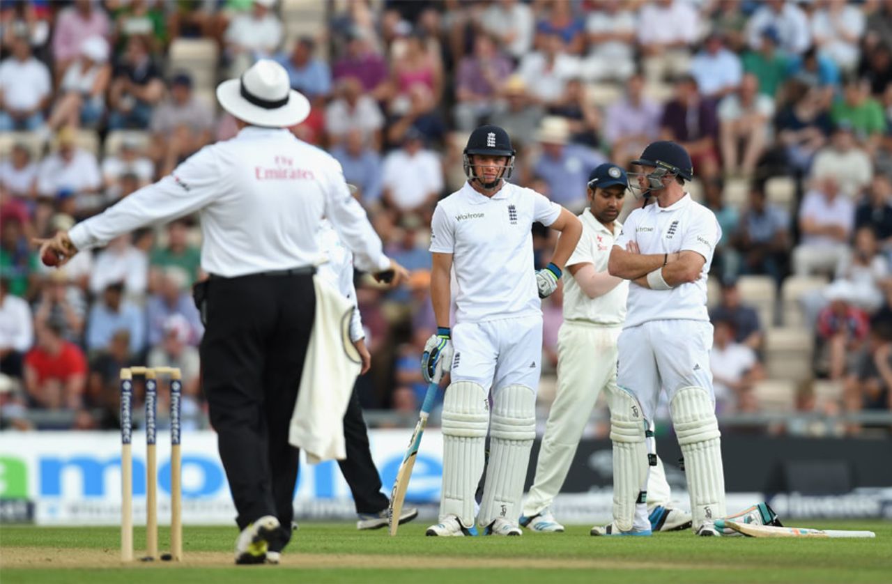 Jos Buttler was almost out for a duck on debut, England v India, 3rd Investec Test, Ageas Bowl, 2nd day, July 28, 2014