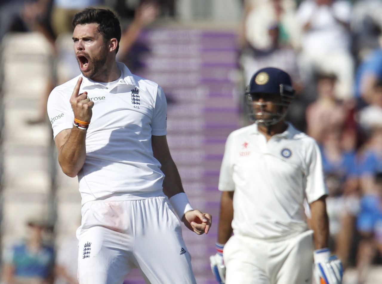 James Anderson was delighted at removing Ravindra Jadeja, England v India, 3rd Investec Test, Ageas Bowl, 3rd day, July 29, 2014