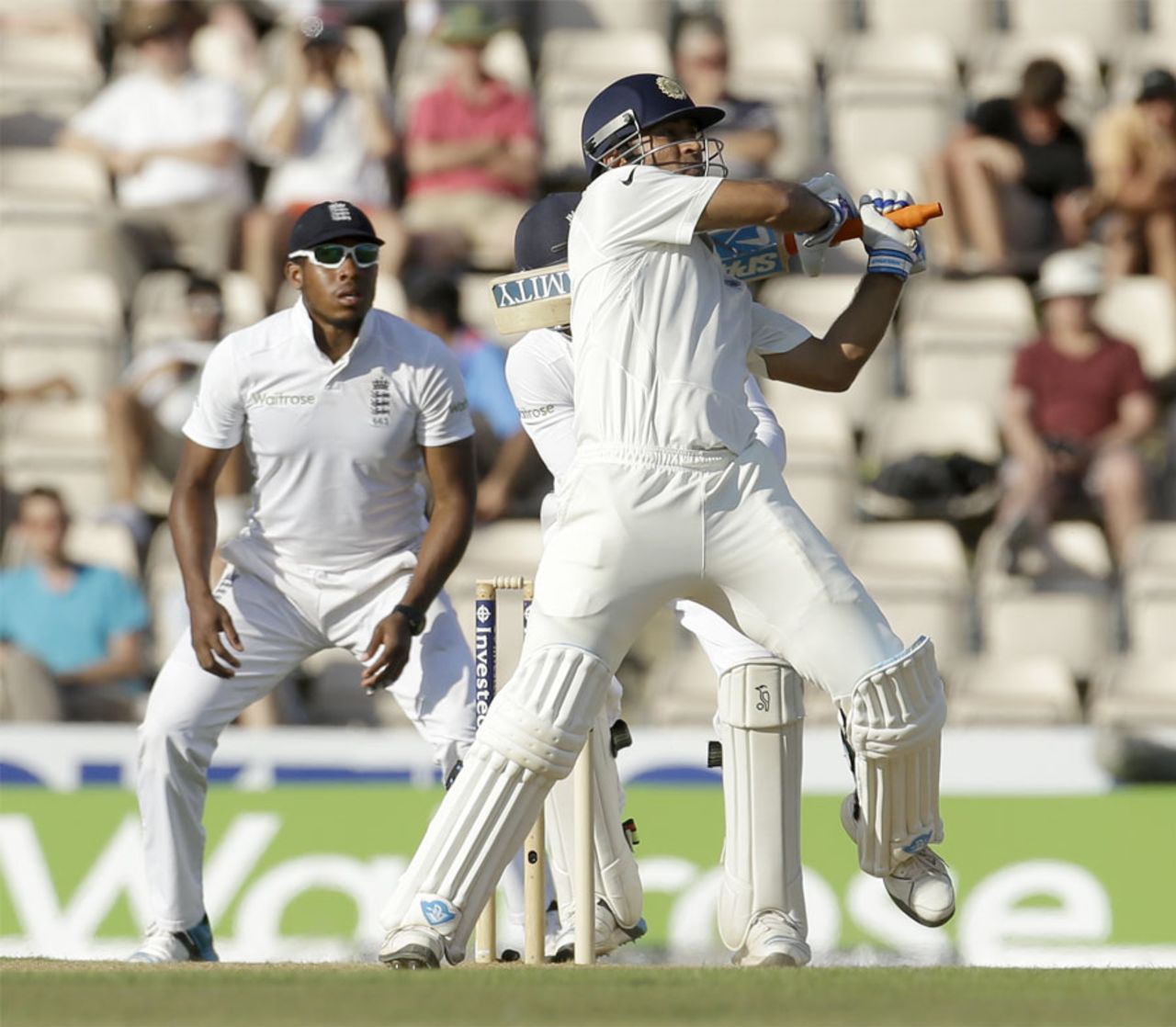 MS Dhoni recorded his 10th fifty against England, England v India, 3rd Investec Test, Ageas Bowl, 3rd day, July 29, 2014