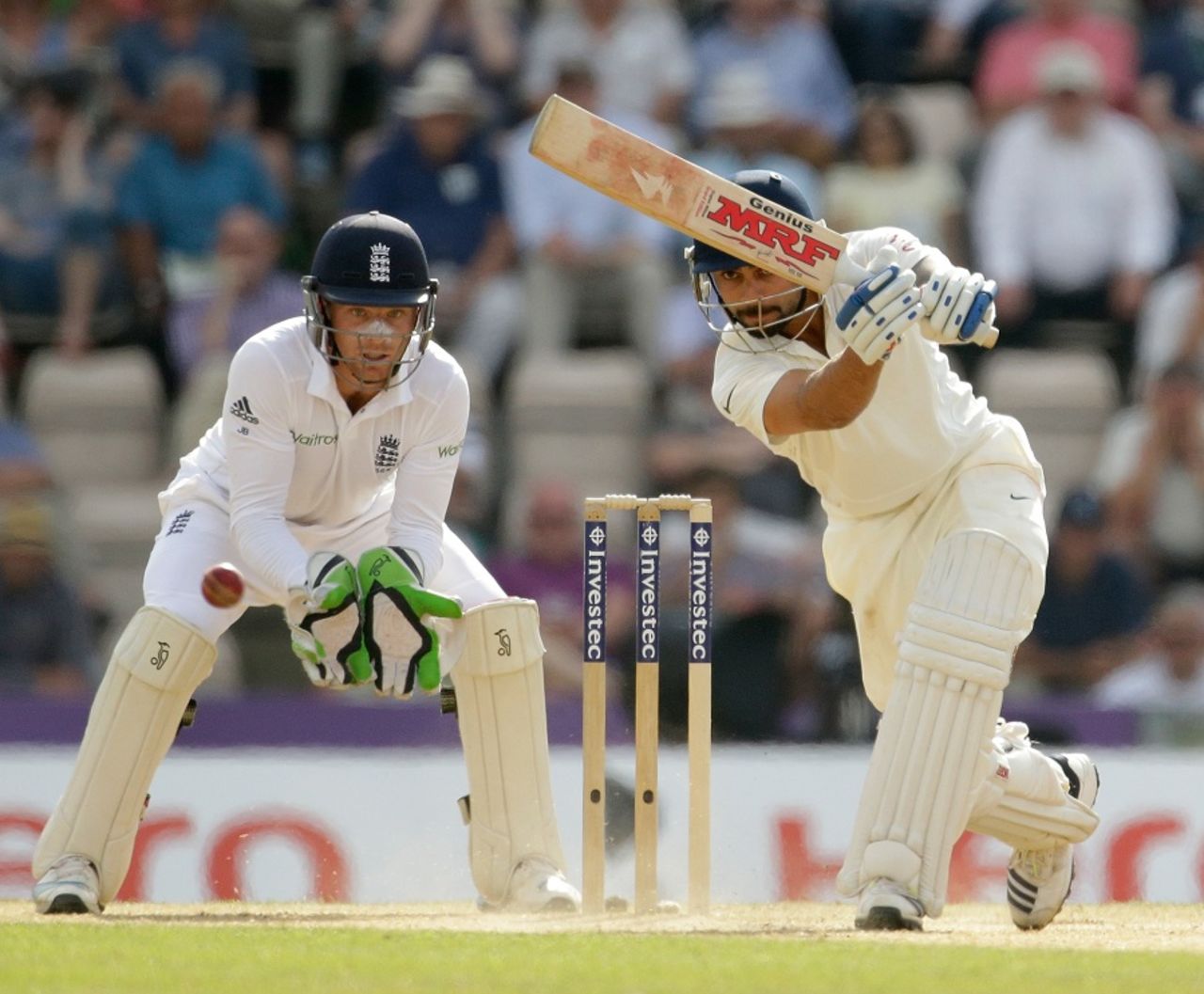 Virat Kohli was eager to get on the front foot, England v India, 3rd Investec Test, Ageas Bowl, 4th day, July 30, 2014