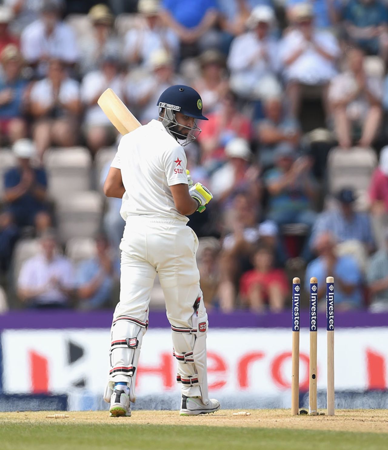 Ravi Jadeja couldn't believed how he had been bowled, England v India, 3rd Investec Test, Ageas Bowl, 5th day, July 31, 2014