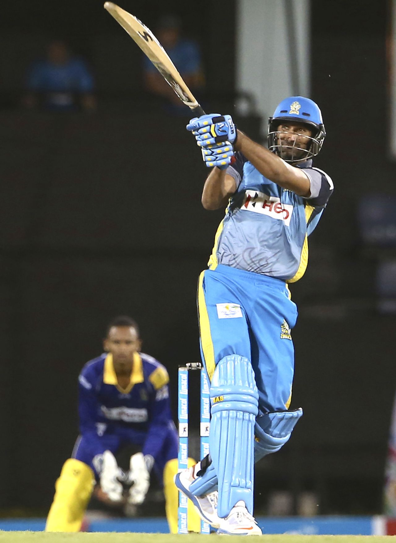 Sohail Tanvir pulls one to the leg side, St Lucia Zouks v Barbados Tridents, CPL 2014, Gros Islet, July 31, 2014