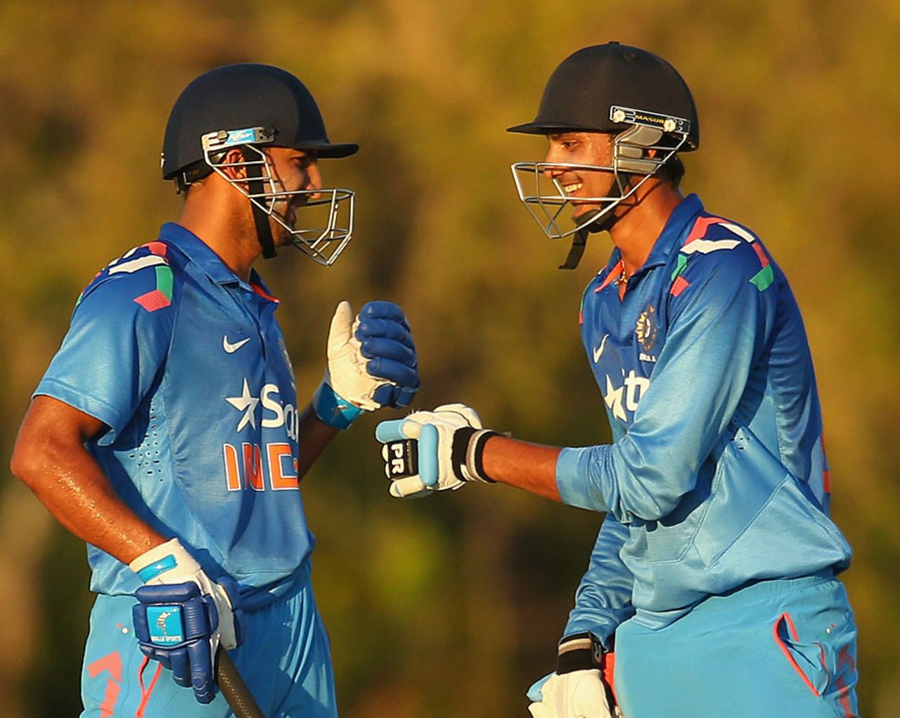 Rishi Dhawan and Akshar Patel during their matchwinning stand of 93, Australia A v India A, Quadrangular A-Team One-day series, final, Darwin, August 2, 2014