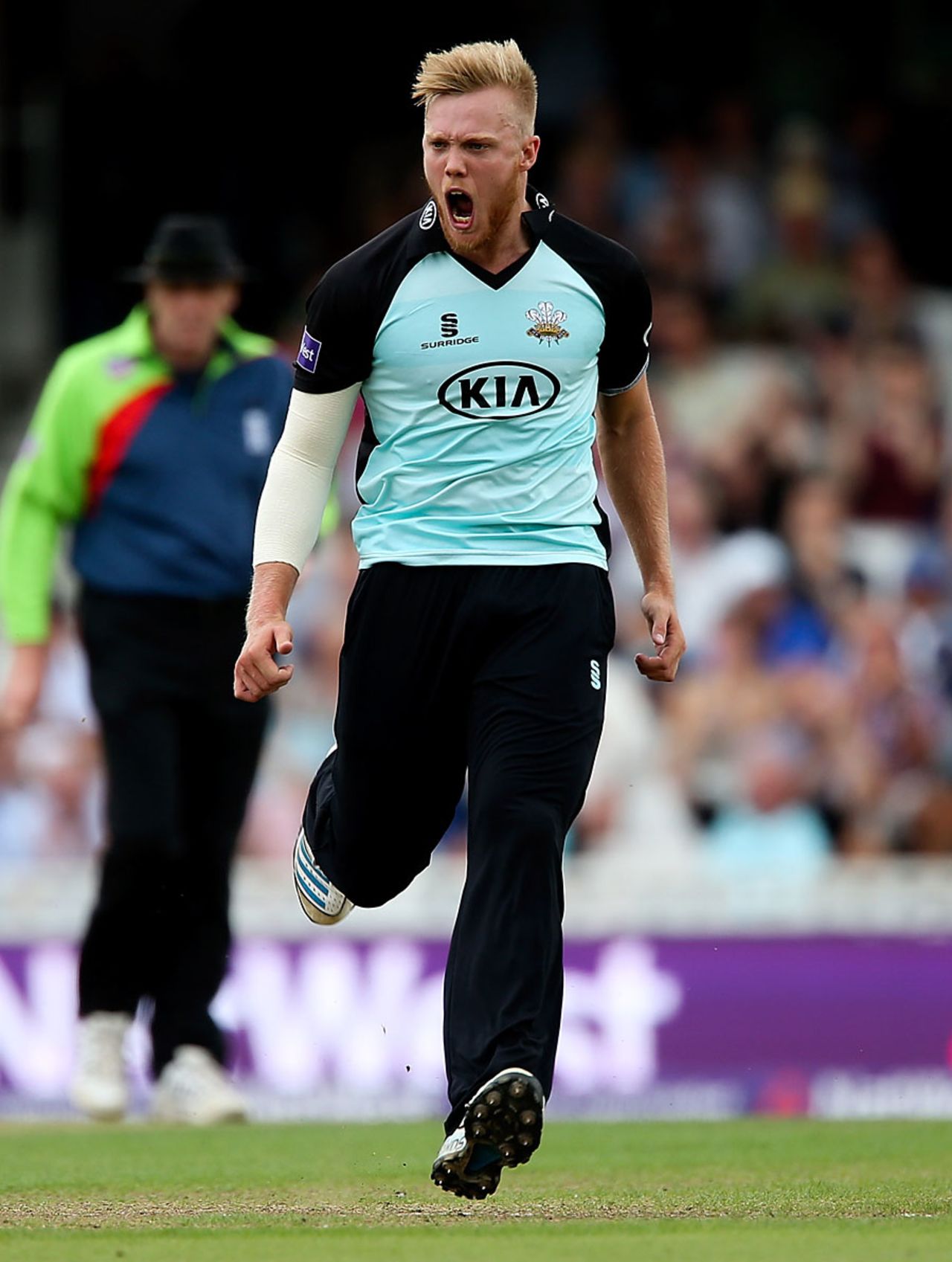 Matt Dunn bowled with eye-catching pace, Surrey v Worcestershire, NatWest T20 Blast quarter-final, The Oval, August 2, 2014