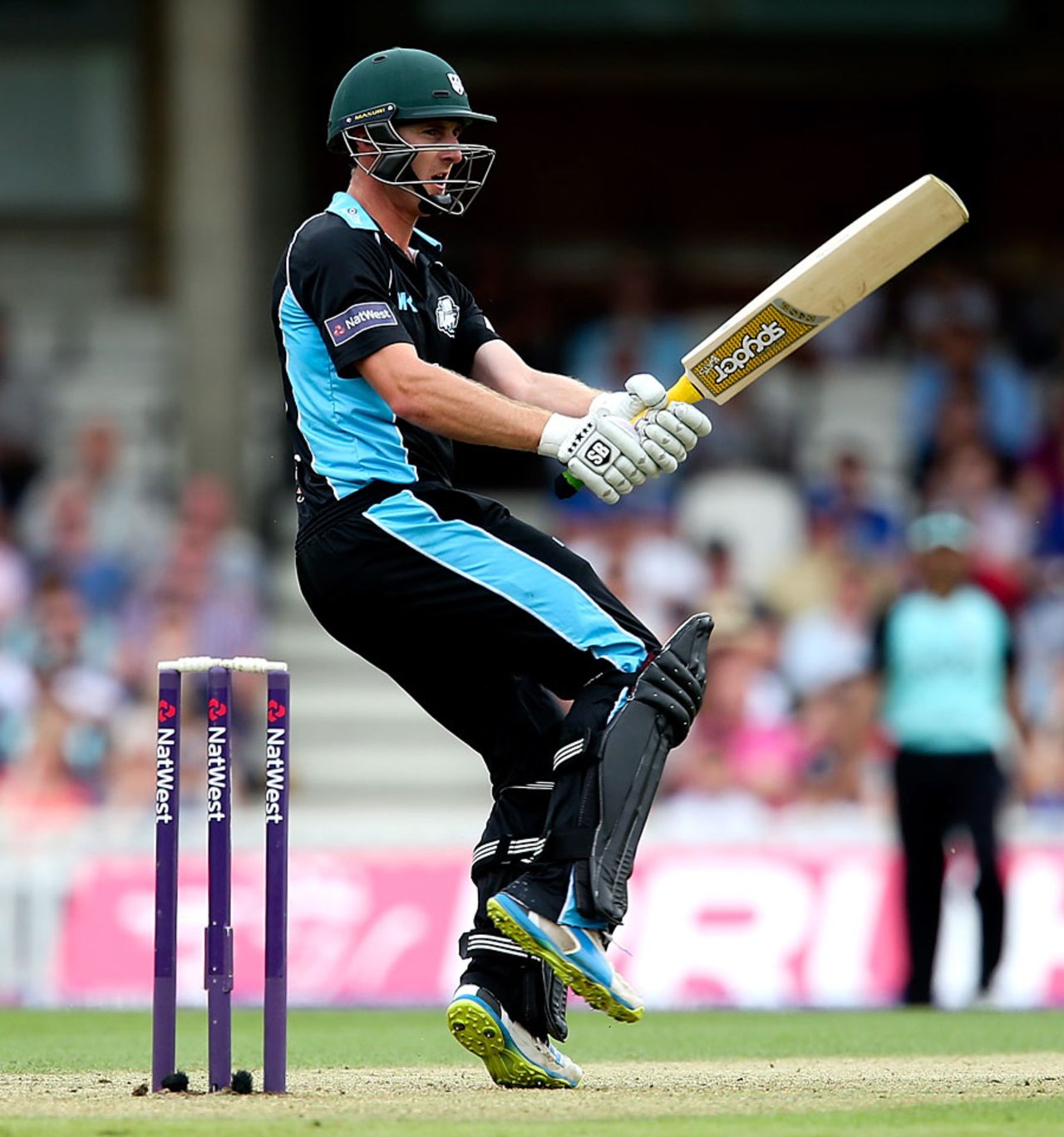 Richard Oliver top-scored for Worcestershire with 34, Surrey v Worcestershire, NatWest T20 Blast quarter-final, The Oval, August 2, 2014