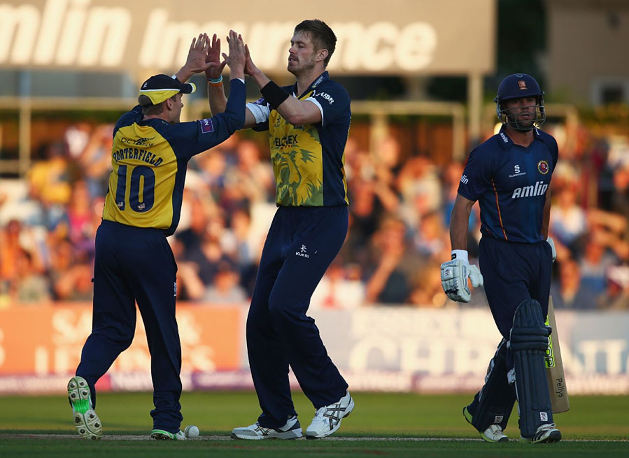 Boyd Rankin took two wickets in an over, Essex v Birmingham, NatWest T20 Blast quarter-final, Chelmsford, August 2, 2014