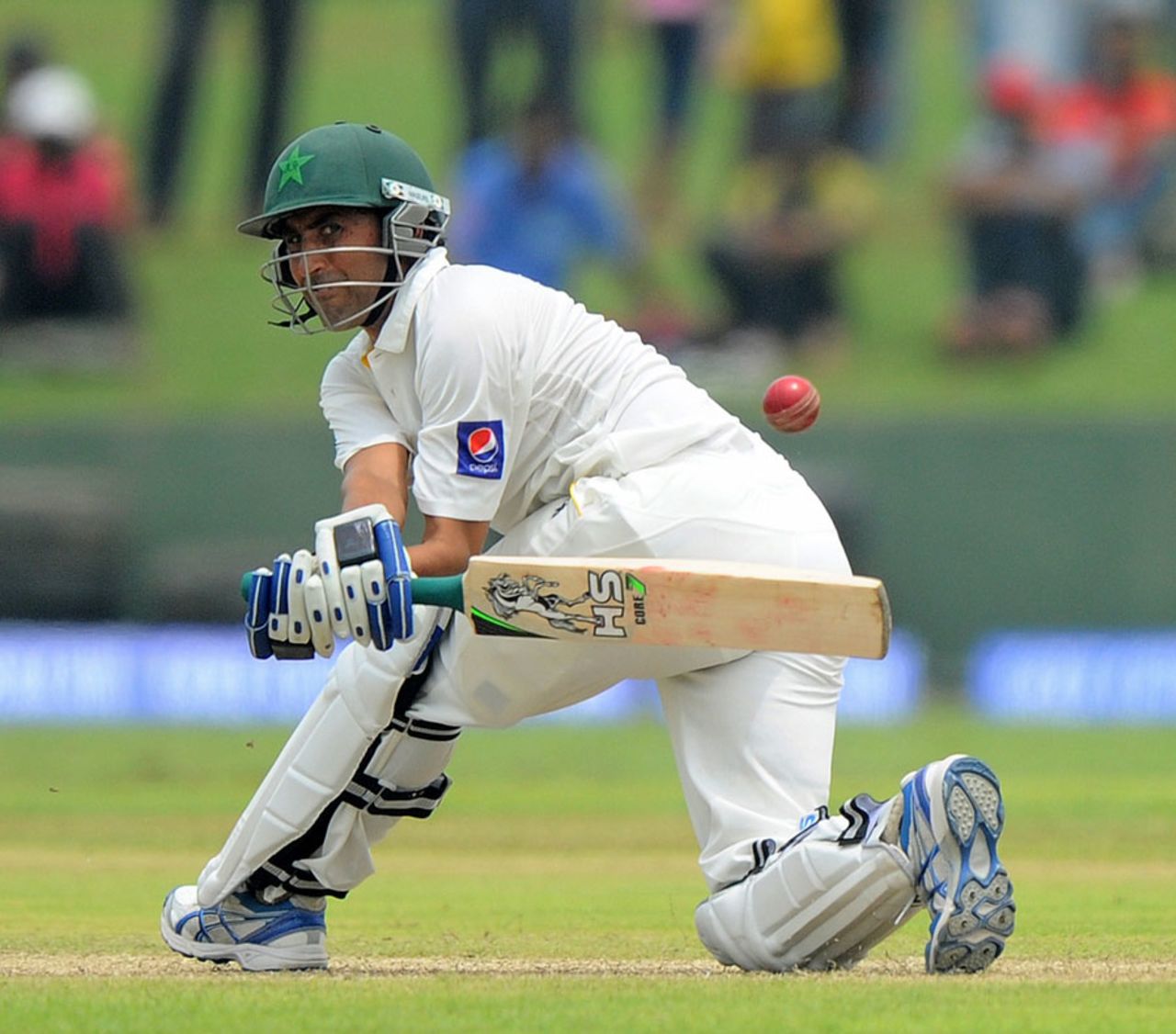 Younis Khan plays a sweep, Sri Lanka v Pakistan, 1st Test, Galle, 1st day, August 6, 2014