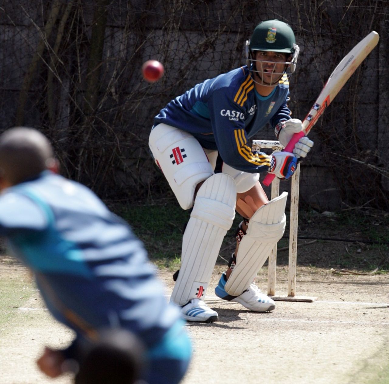 JP Duminy lines up a delivery at the nets, Harare, August 7, 2014 