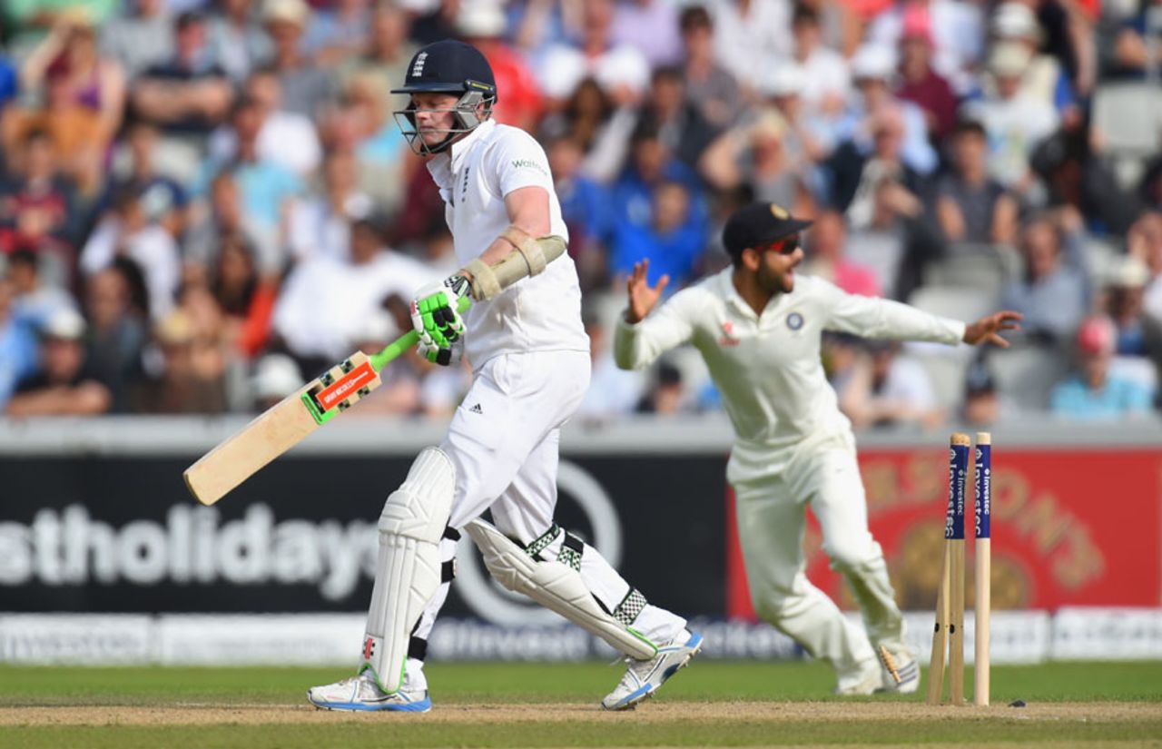 Sam Robson was bowled offering no shot, England v India, 4th Test, Old Trafford, 1st day, August 7, 2014