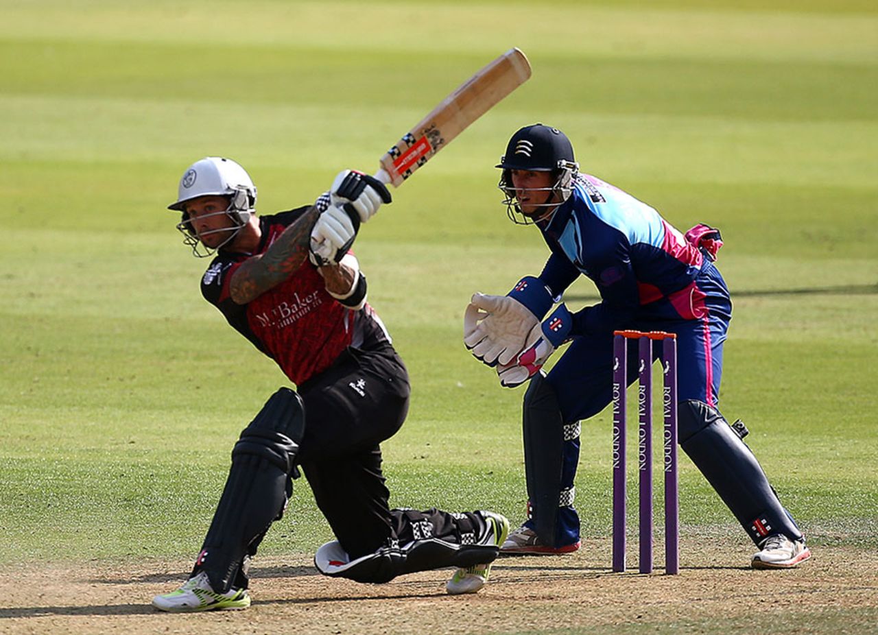 Peter Trego swings away en route to a century, Middlesex v Somerset, Royal London Cup, Lord's, August 7, 2014