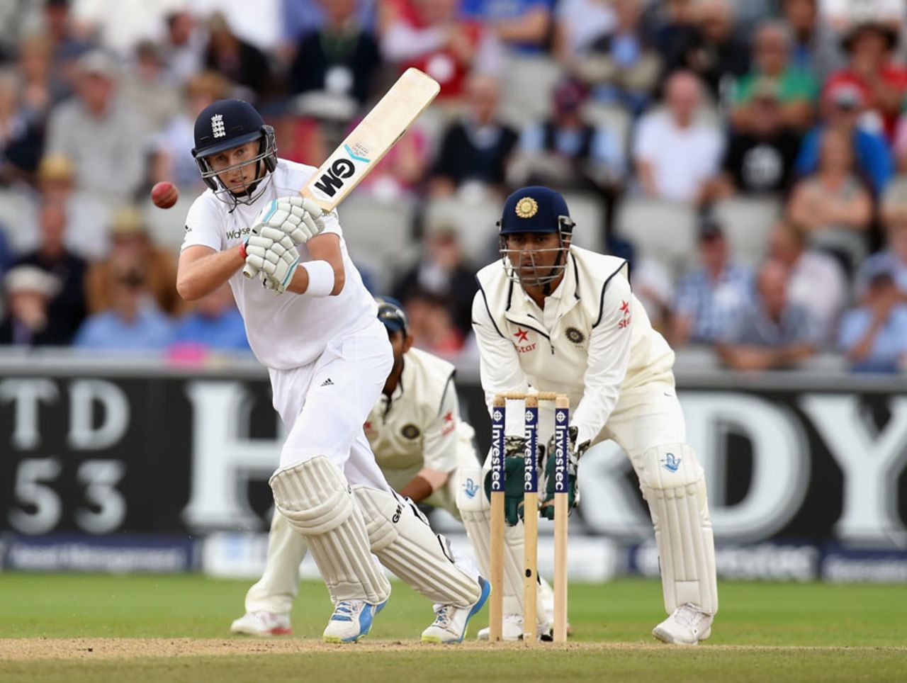 Joe Root collects some runs, England v India, 4th Test, Old Trafford, 2nd day, August 8, 2014