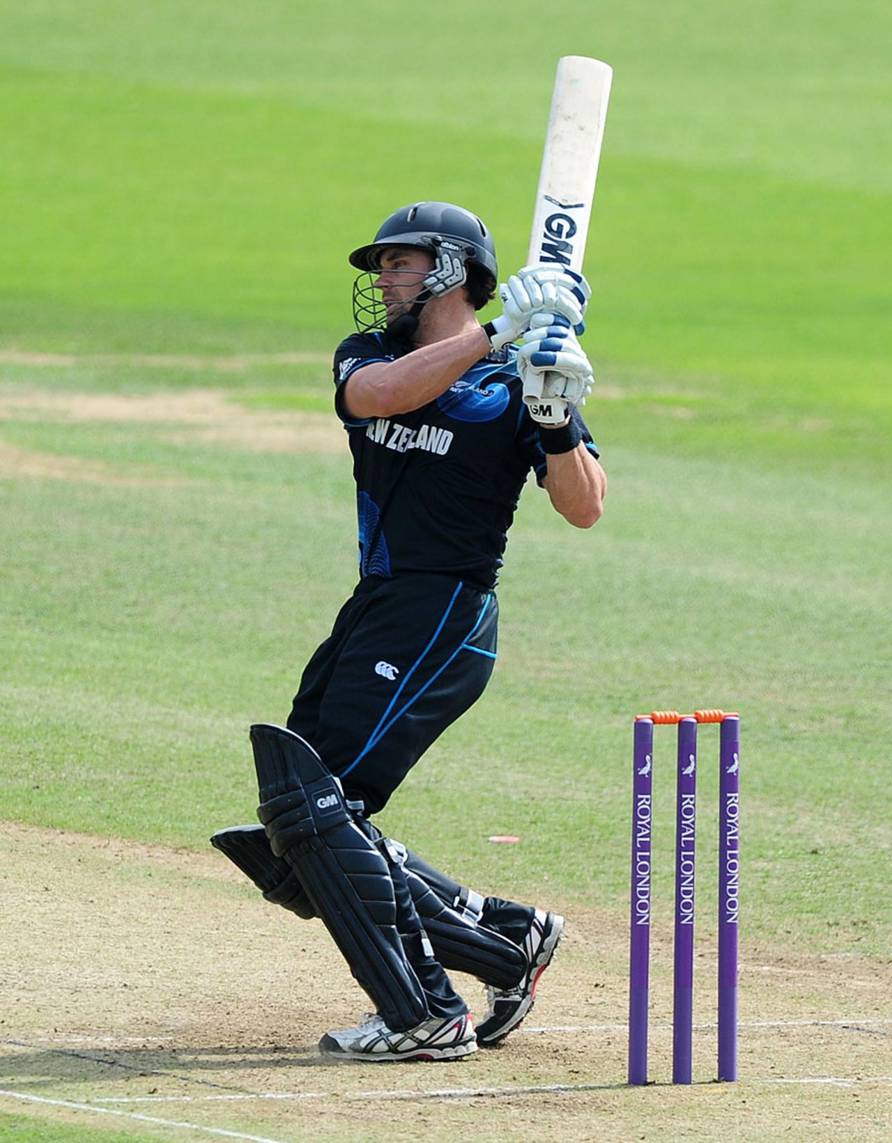 Dean Brownlie pulls during his 115, England Lions v New Zealand A, Tri-series, Bristol, August 8, 2014