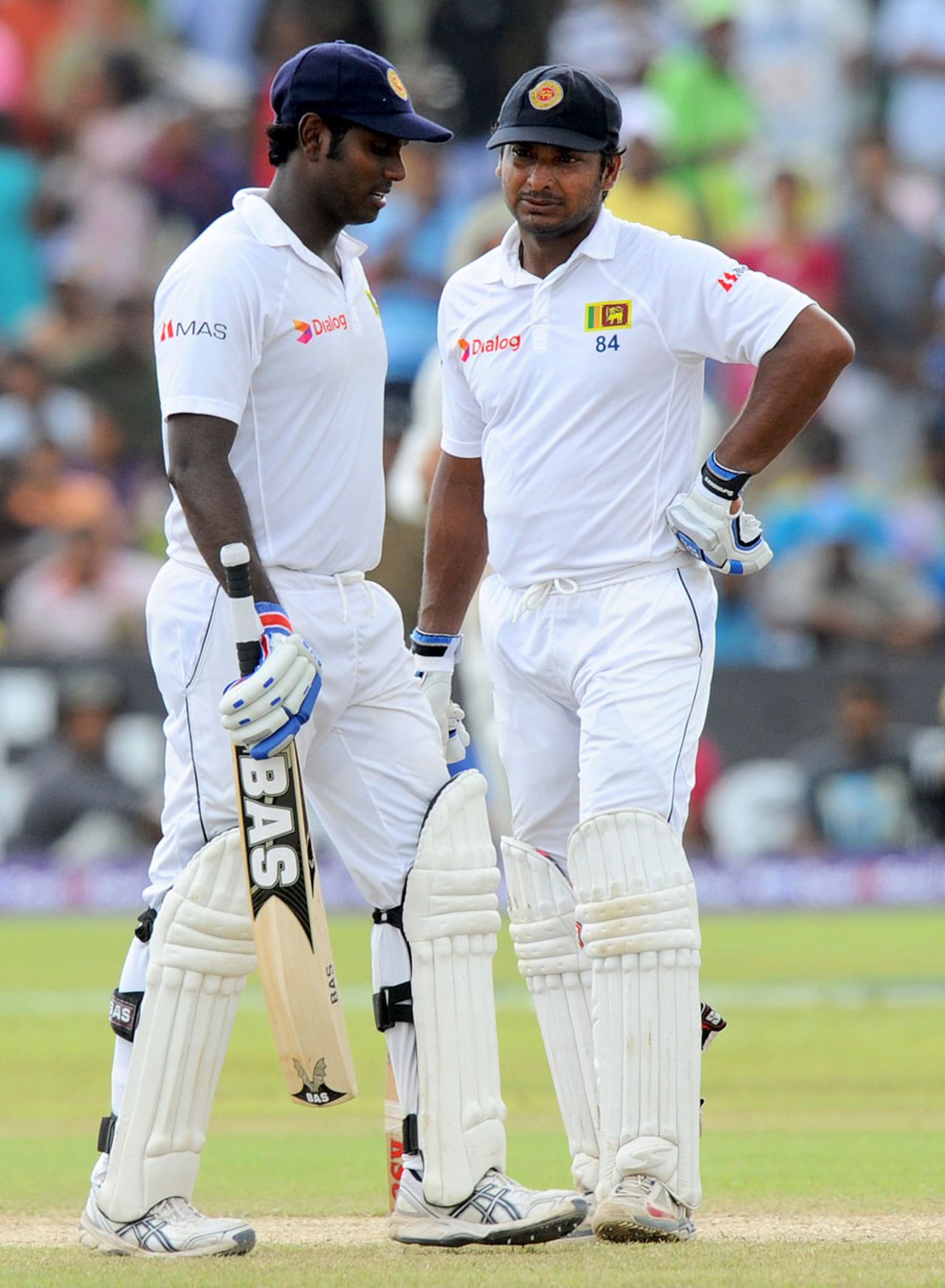 Angelo Mathews and Kumar Sangakkara added 181 for the fourth wicket, Sri Lanka v Pakistan, 1st Test, Galle, 4th day, August 9, 2014