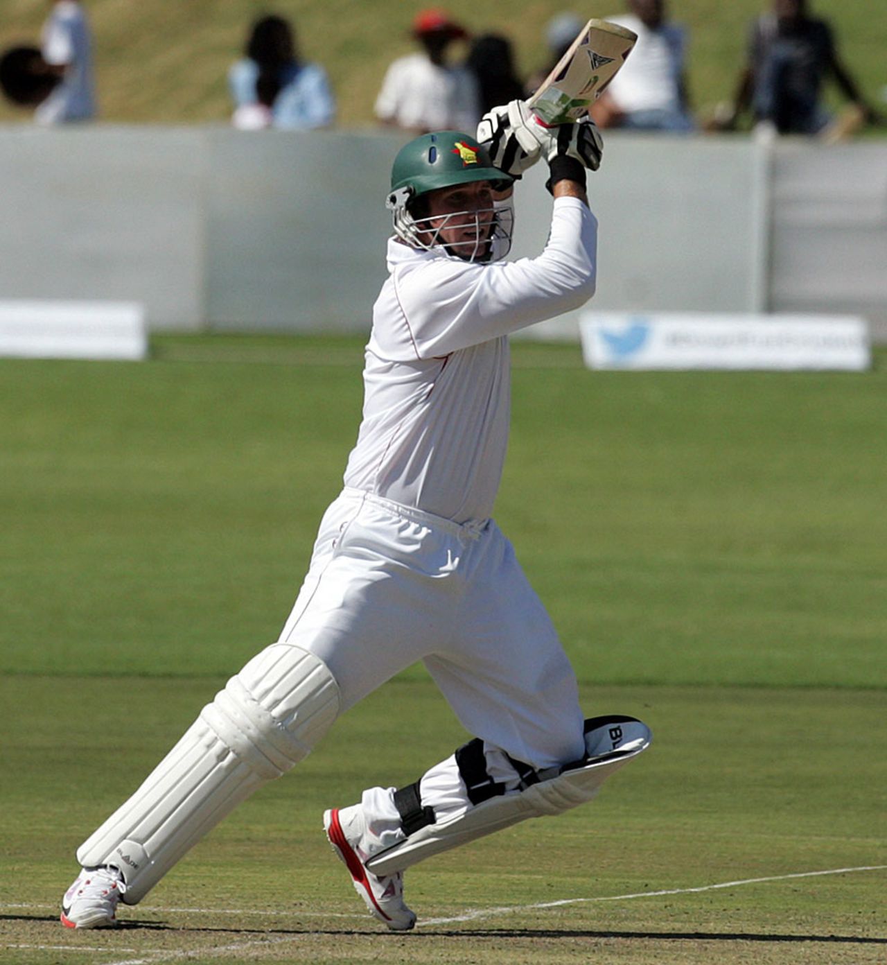 Brendan Taylor punches through the off side, Zimbabwe v South Africa, only Test, Harare, 1st day, August 9, 2014