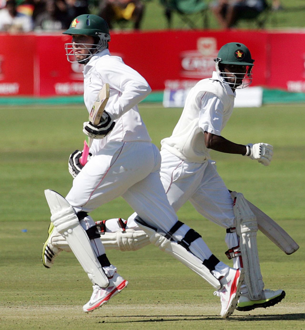 Brendan Taylor and Richmond Mutumbami added 59 for the sixth wicket, Zimbabwe v South Africa, only Test, Harare, 1st day, August 9, 2014