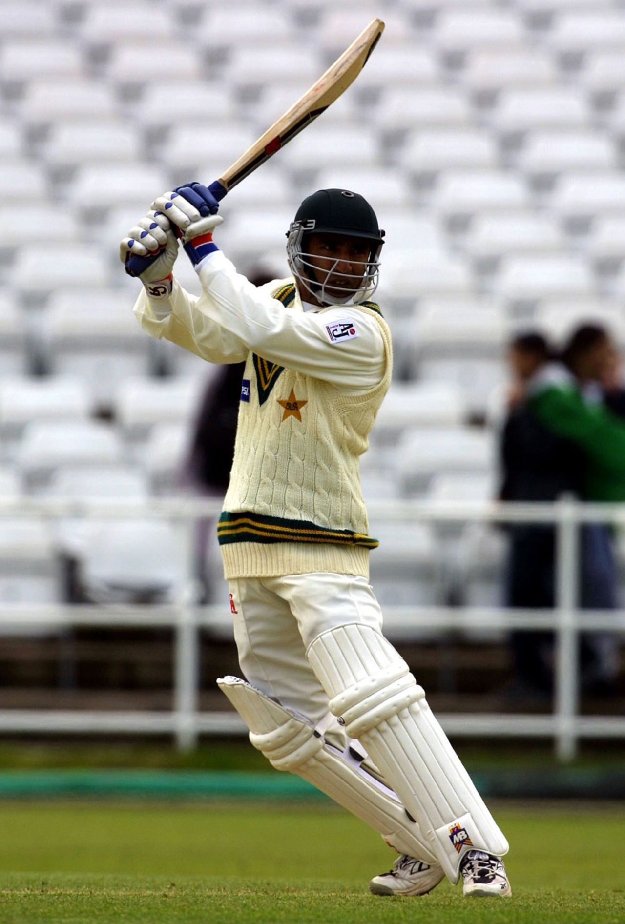 Saeed Anwar has the ball racing away behind point, British Universities v Pakistanis, 1st day, tour match, Nottingham, May 4, 2001