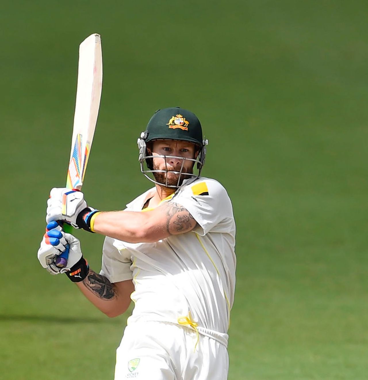 Matthew Wade scored 60 off 136 balls, Australia A v South Africa A, 1st unofficial Test, Townsville, 4th day, August 10, 2014