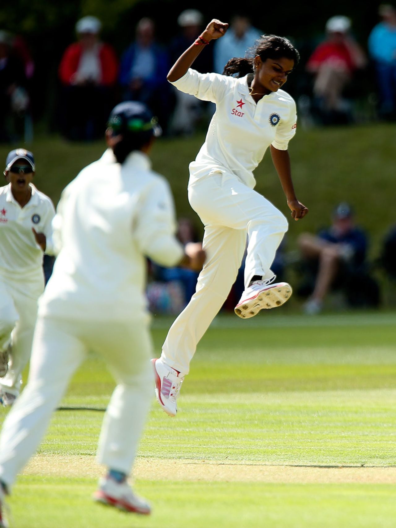 Nagarajan Niranjana picked up 4 for 19, England Women v India Women, Only Test, Wormsley, 1st day, August 13, 2014
