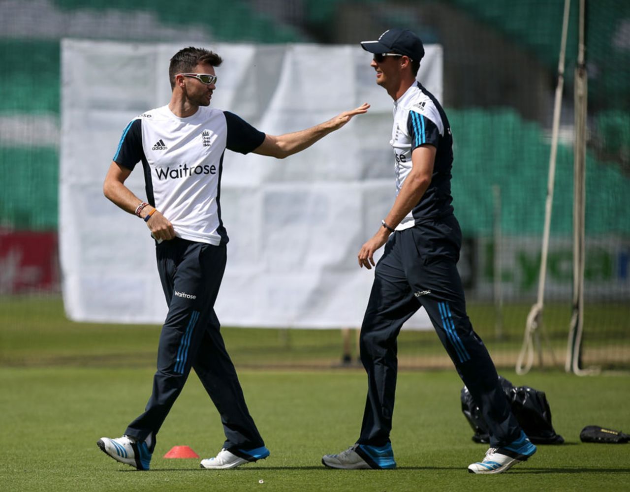 James Anderson and Steven Finn at England practice, The Oval, August 13, 2014