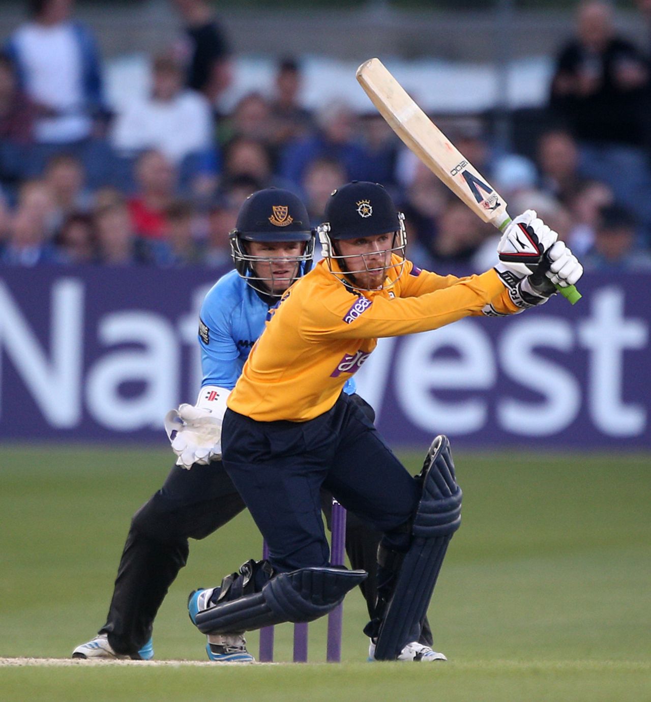 Adam Wheater attacks, Sussex v Hampshire, NatWest T20 Blast, Hove, May 23, 2014