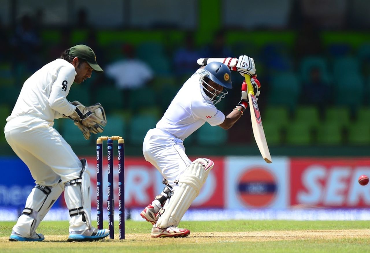 Kaushal Silva steers the ball behind point, Sri Lanka v Pakistan, 2nd Test, Colombo, 1st day, August 14, 2014