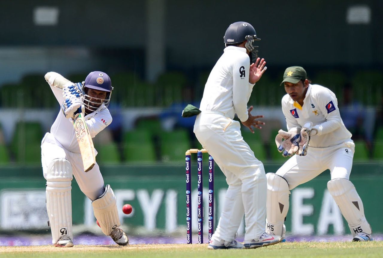 Upul Tharanga struck 12 fours during his 92, Sri Lanka v Pakistan, 2nd Test, Colombo, 1st day, August 14, 2014