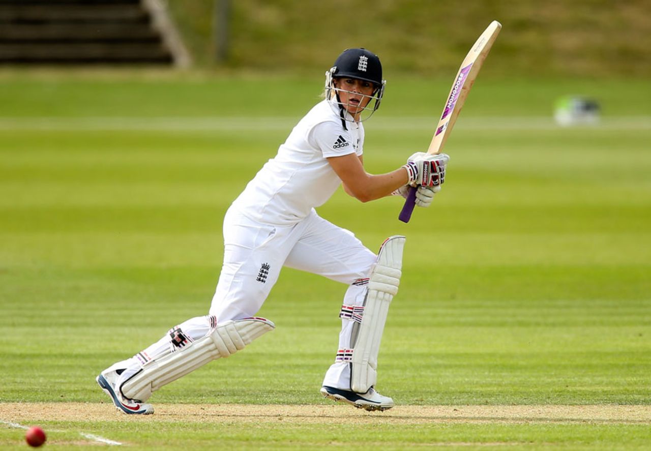 Debutant Lauren Winfield scored a watchful 35, England v India, only women's Test, Wormsley, 2nd day, August 14, 2014