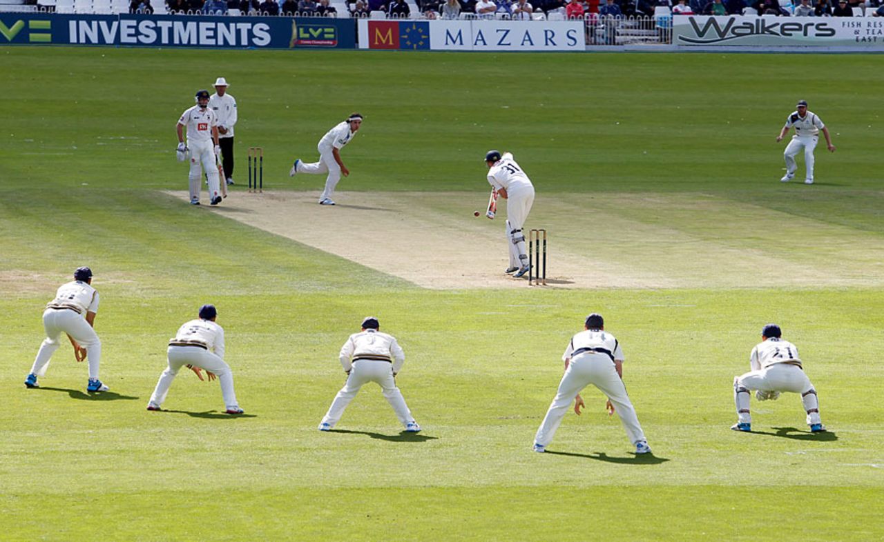 Yorkshire's slips wait for an edge, Yorkshire v Sussex, County Championship, Division One, North Marine Road, 1st day, August 15, 2014