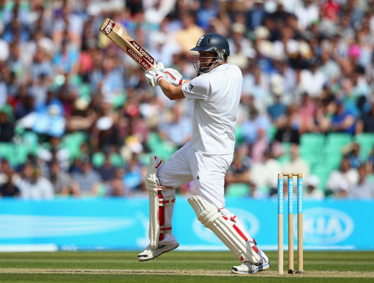 Gary Ballance pierces the off side, England v India, 5th Investec Test, The Oval, 2nd day, August 16, 2014